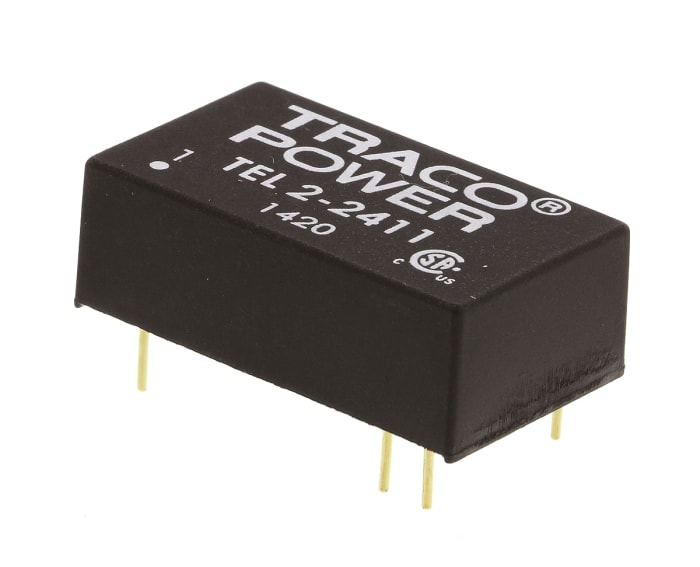 TRACOPOWER TEL 2 DC-DC Converter, 5V dc/ 400mA Output, 18 → 36 V dc Input, 2W, Through Hole, +75°C Max Temp
