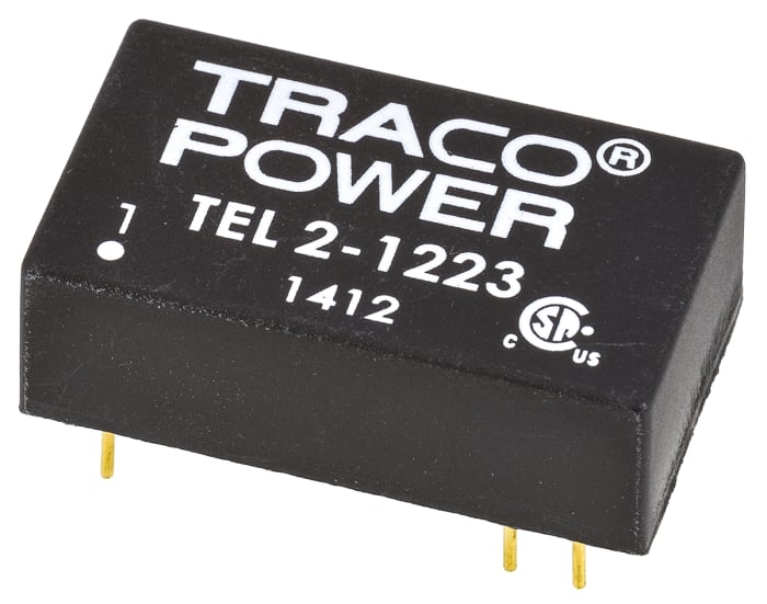 TRACOPOWER TEL 2 DC-DC Converter, ±15V dc/ ±65mA Output, 9 → 18 V dc Input, 2W, Through Hole, +75°C Max Temp