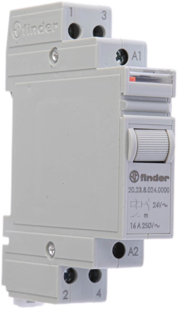 Télérupteur modulaire Finder 20 Series, 1 NO, 1 NF, bobine 24V c.a. Rail DIN 6.5W
