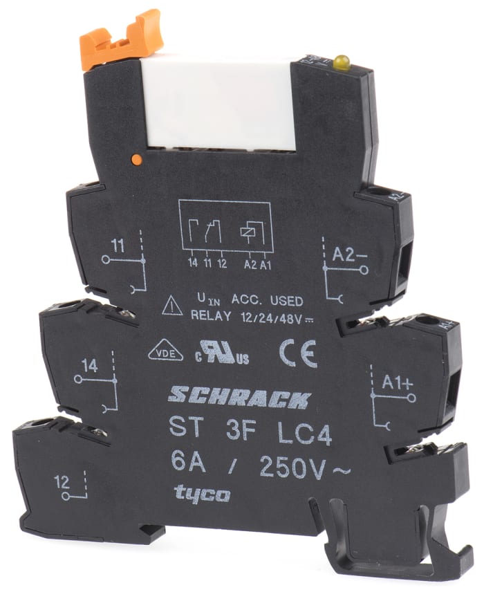 TE Connectivity SNR Series Interface Relay, DIN Rail Mount, 24V dc Coil, SPDT, 1-Pole