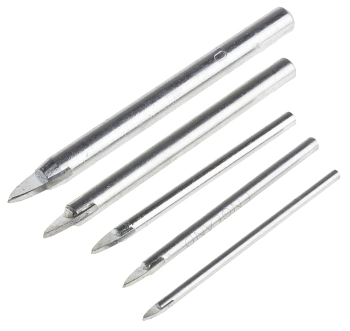 RS PRO 5-Piece Glass Drill Bit Set, 8mm Max, 4mm Min, Carbide Tipped Bits