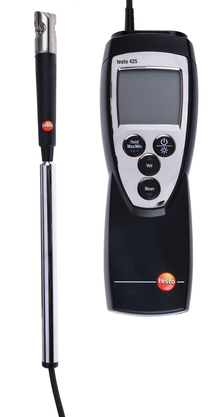 Testo 416 Telescopic Vane 40m/s Max Air Velocity Air Velocity, Volume Air Flow Anemometer