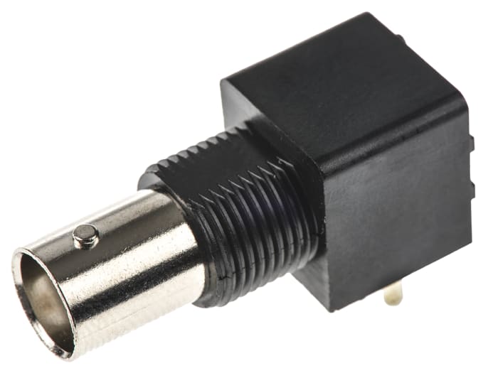 TE Connectivity ZDC Series, Jack PCB Mount BNC Connector, 50Ω, Through Hole Termination, Right Angle Body