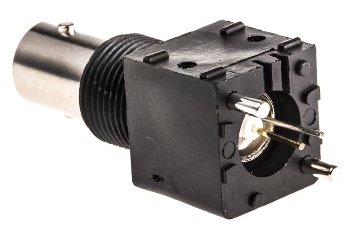 TE Connectivity ZDC Series, Jack PCB Mount BNC Connector, 50Ω, Through Hole Termination, Straight Body