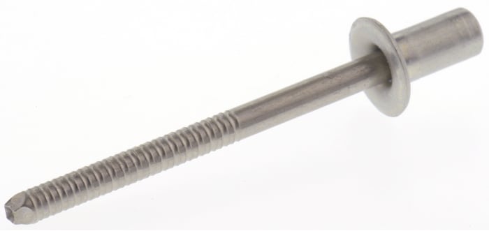 Remache ciego Pop Rivets de acero inox, Ø 4.8mm x 9.2mm, para espesor de 0mm → 3.2mm, color Plata