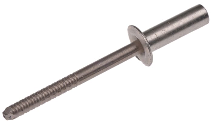 Remache ciego Pop Rivets de acero inox, Ø 4.8mm x 15.5mm, para espesor de 6.4mm → 9.5mm, color Plata