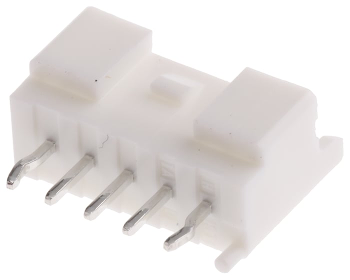Conector de montaje en PCB Recta JST serie PA 5 1 filas, paso 2 mm, Orificio pasante Recubierto