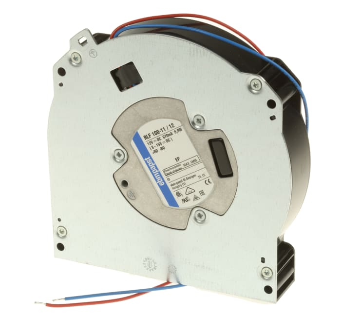 ebm-papst RLF 100 Series Centrifugal Fan, 12 V dc, 64m³/h, DC Operation, 127 x 127 x 25.4mm