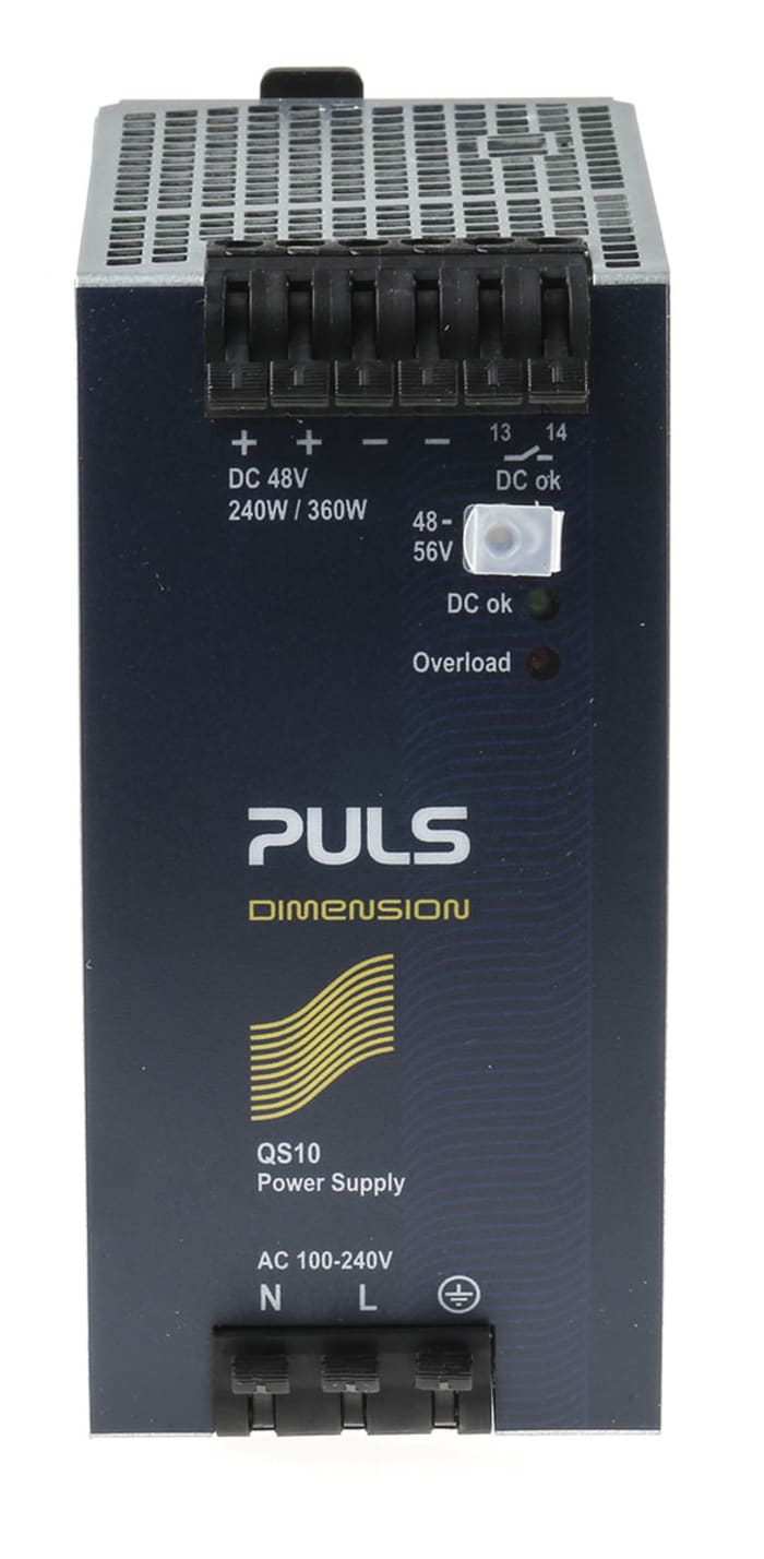 PULS DIMENSION Q Switched Mode DIN Rail Power Supply, 100 → 240V ac ac Input, 48V dc dc Output, 5A Output, 240W