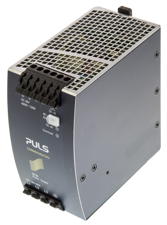 PULS DIMENSION Q Switched Mode DIN Rail Power Supply, 380 → 480V ac ac Input, 48V dc dc Output, 10A Output, 480W
