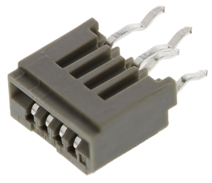 Konektor FPC, řada: FMN, počet kontaktů: 4, počet řad: 1, rozteč: 1mm, orientace těla: Pravý úhel, Průchozí otvor,