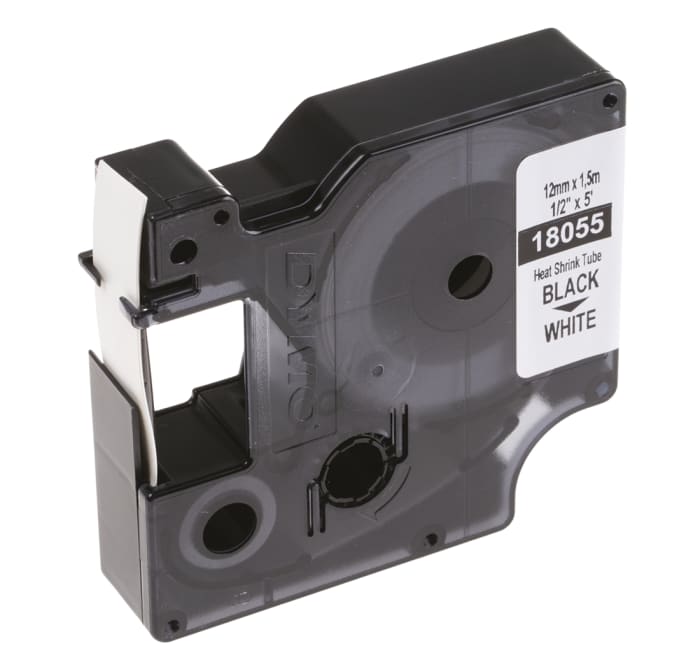 18055 Dymo Dymo Heat Shrink Tubing, White 12mm Sleeve Dia. x 1.5m