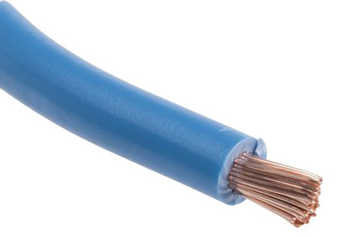 RS PRO Blue 6mm² Hook Up Wire, 9 AWG, 80/0.3mm, 25m, PVC Insulation