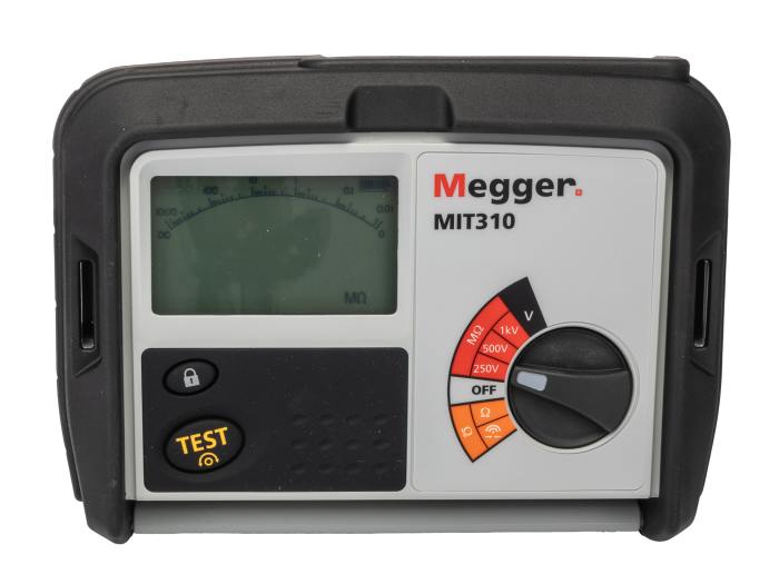 Megger MIT310 Insulation & Continuity Tester, 250V Min, 1000V dc Max, 999MΩ Max, CAT III 600V - UKAS Calibration