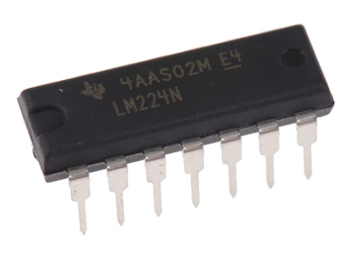 LM224N Texas Instruments, Precision, Op Amp, 1.2MHz, 5 → 28 V, 14-Pin PDIP
