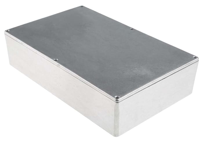 RS PRO Silver Die Cast Aluminium Enclosure, Silver Lid, 275 x 175 x 65.5mm