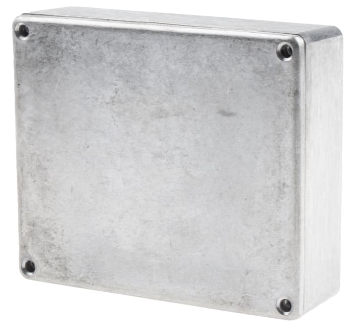 RS PRO Silver Die Cast Aluminium Enclosure, Silver Lid, 119.9 x 100 x 35.7mm