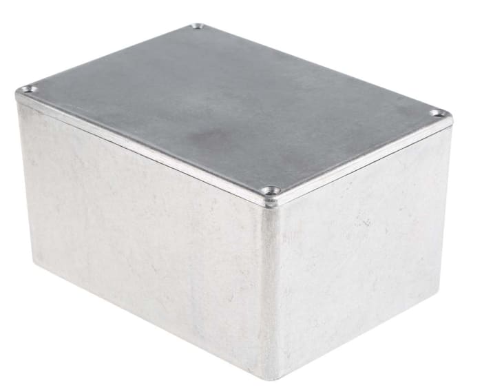 RS PRO Silver Die Cast Aluminium Enclosure, Silver Lid, 139.1 x 101.5 x 76.7mm