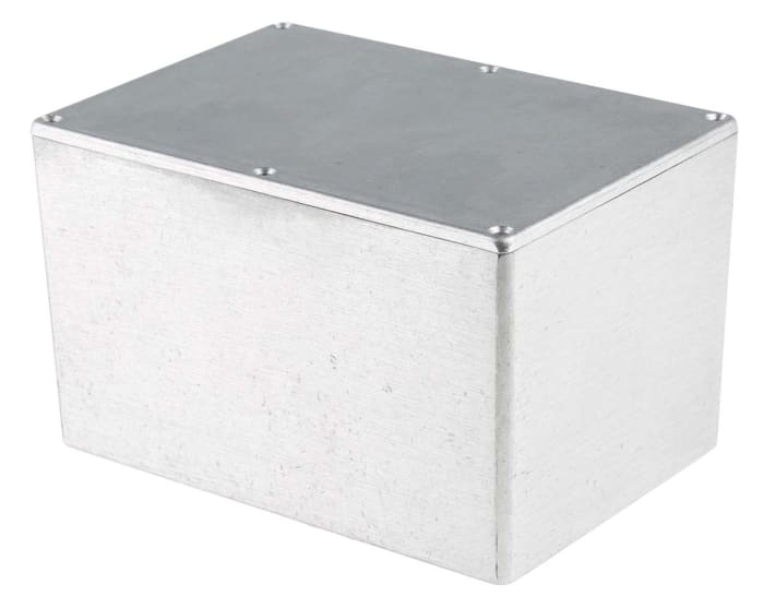 RS PRO Silver Die Cast Aluminium Enclosure, Silver Lid, 171.9 x 120.9 x 106mm