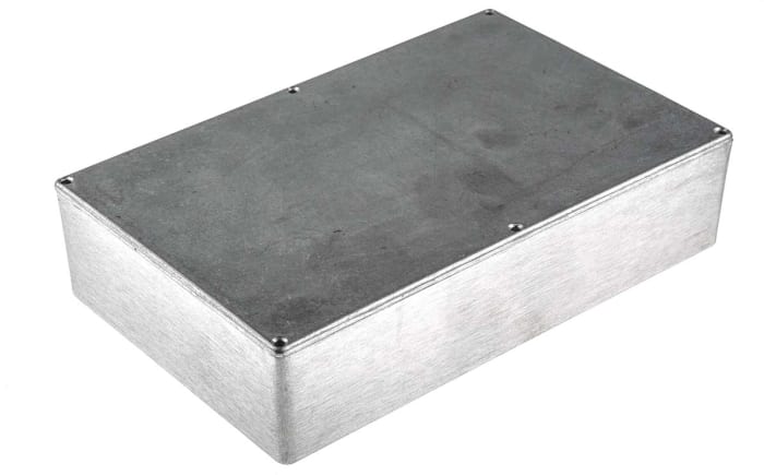 RS PRO Silver Die Cast Aluminium Enclosure, IP66, Silver Lid, 275 x 175 x 65.5mm