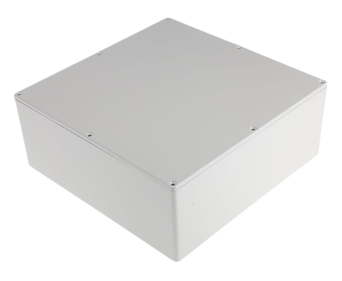 RS PRO Grey Grey Lid Die Cast Aluminium Enclosure 100 mm, 250 mm, 250 mm
