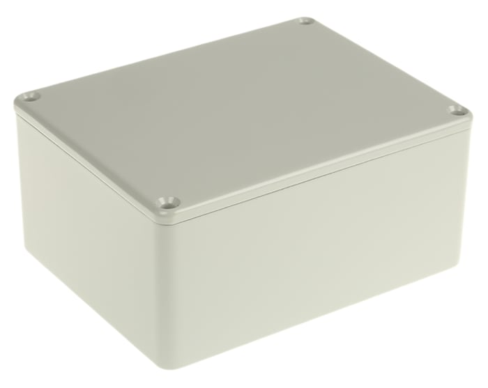 RS PRO Grey Die Cast Aluminium Enclosure, Grey Lid, 114.7 x 89.7 x 55.1mm