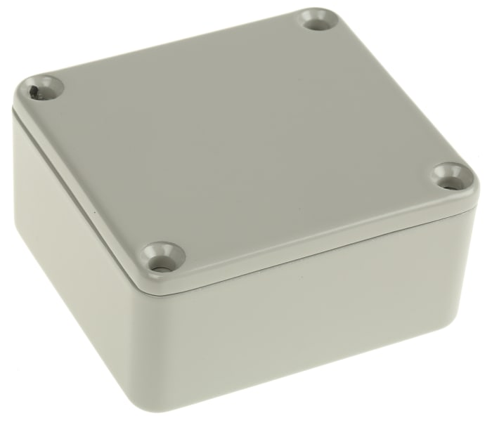RS PRO Grey Die Cast Aluminium Enclosure, Grey Lid, 60 x 54.9 x 30mm