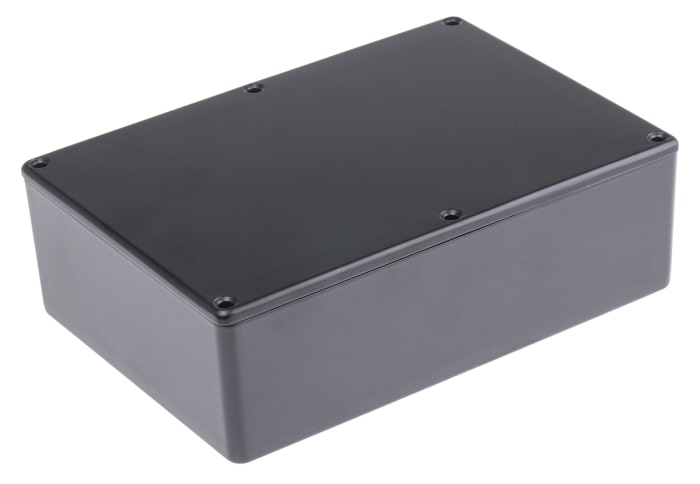 RS PRO Black Die Cast Aluminium Enclosure, Black Lid, 171.9 x 120.9 x 55mm
