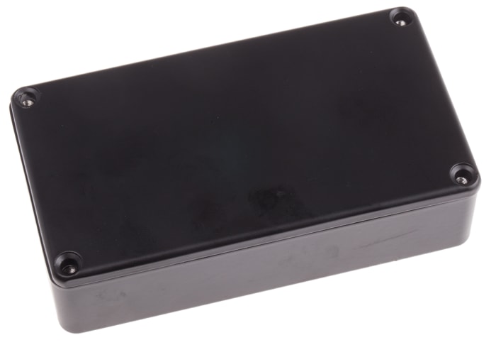 RS PRO Black Die Cast Aluminium Enclosure, IP66, Black Lid, 114.5 x 63.6 x 30.3mm