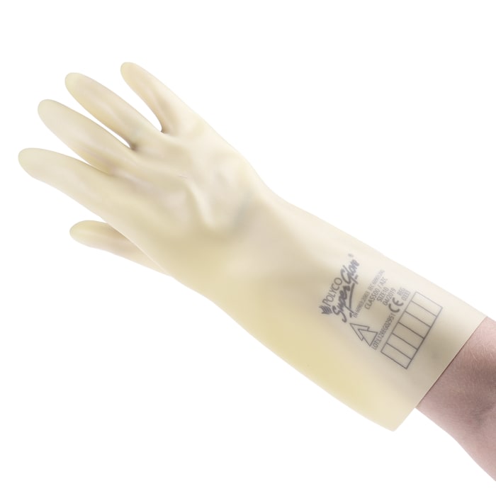 Polyco Healthline Electricians Gloves Yellow Latex Electrical Protection Electrical Insulating Gloves, Size 10, Latex