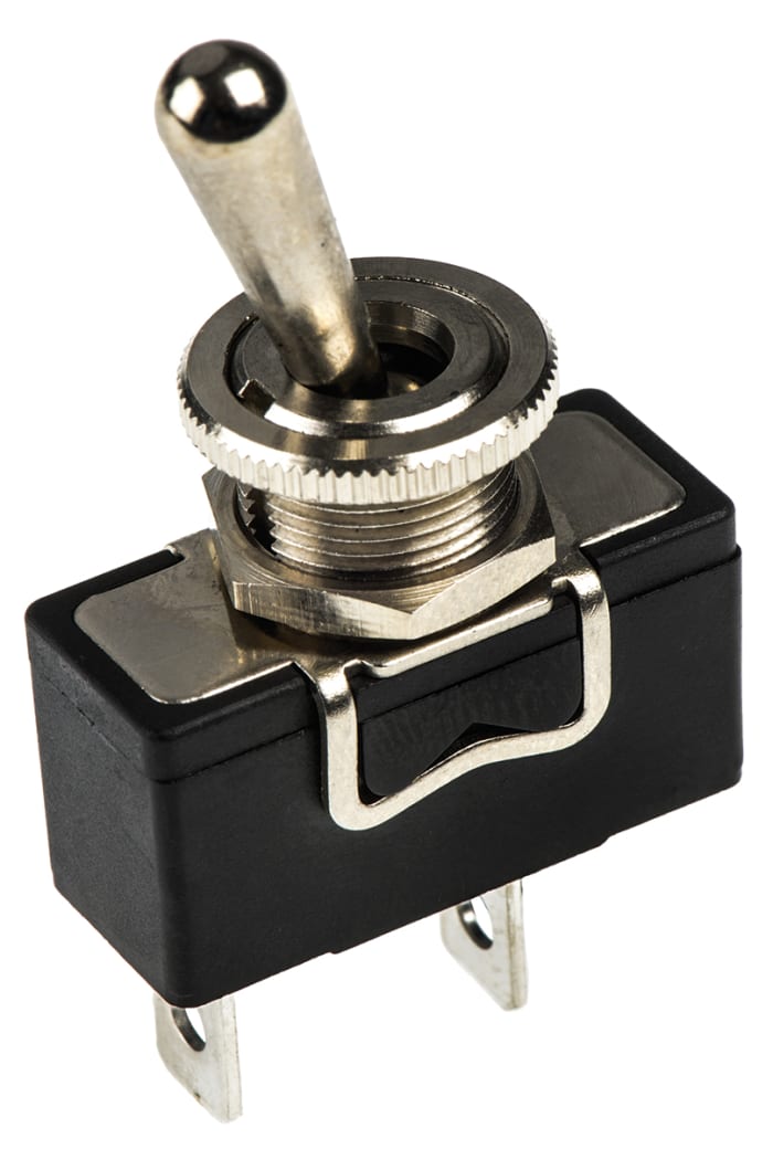 Toggle Switch / Toggle Anahtar, Tek Kutuplu Tek Atımlı (SPST), 250 V ac'de 15 A, Pano/Panele Monte, Mandallama