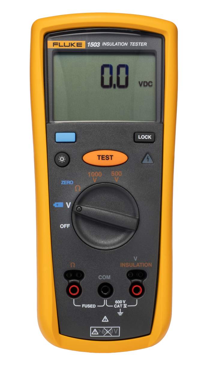 Fluke 1503 Insulation Tester, 500V Min, 1000V Max, 2GΩ Max, CAT III 600V