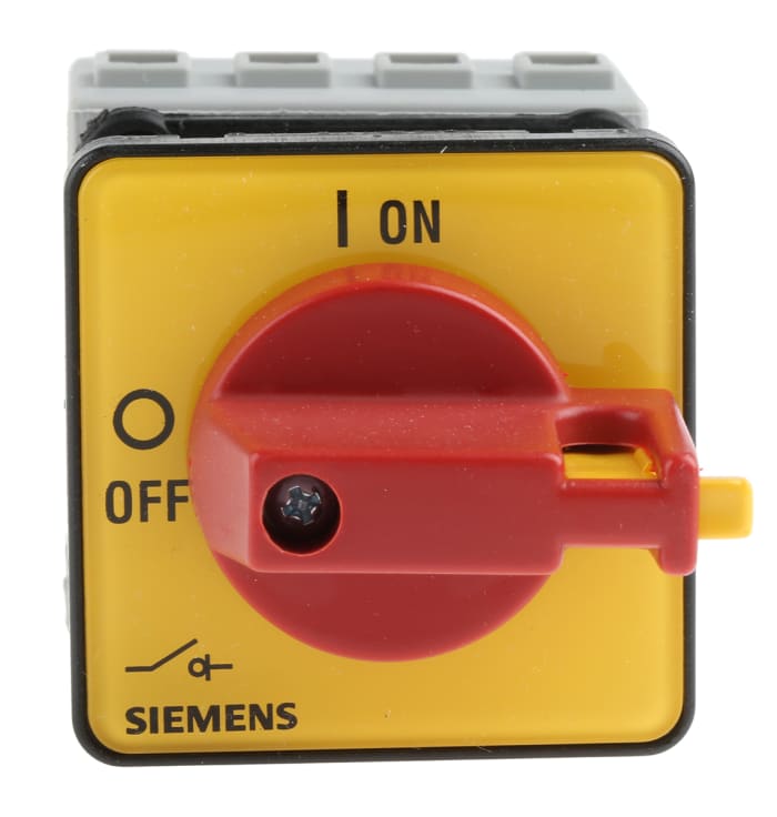 Siemens 3P+N Pole Panel Mount Isolator Switch - 16A Maximum Current, 7.5kW Power Rating, IP65