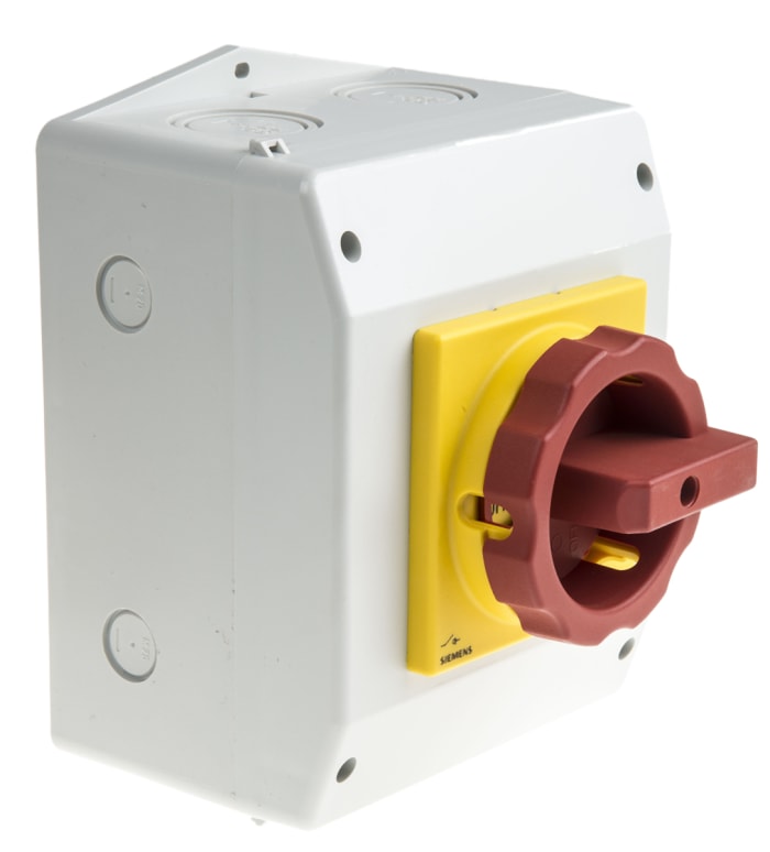 Siemens 3P Pole Isolator Switch - 63A Maximum Current, 22kW Power Rating, IP65