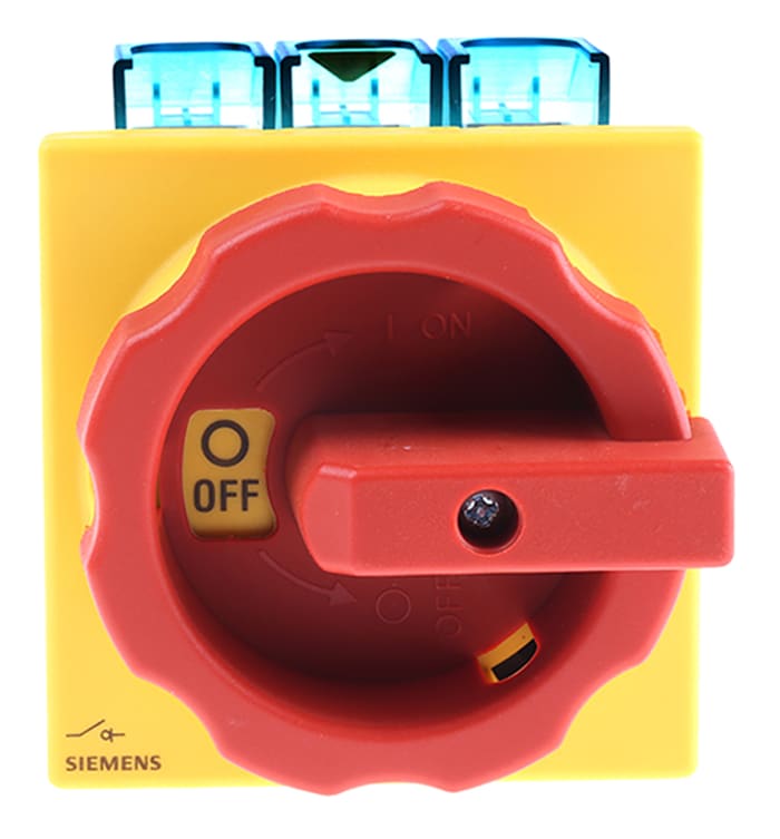 Siemens 3P Pole Panel Mount Isolator Switch - 125A Maximum Current, 45kW Power Rating, IP65