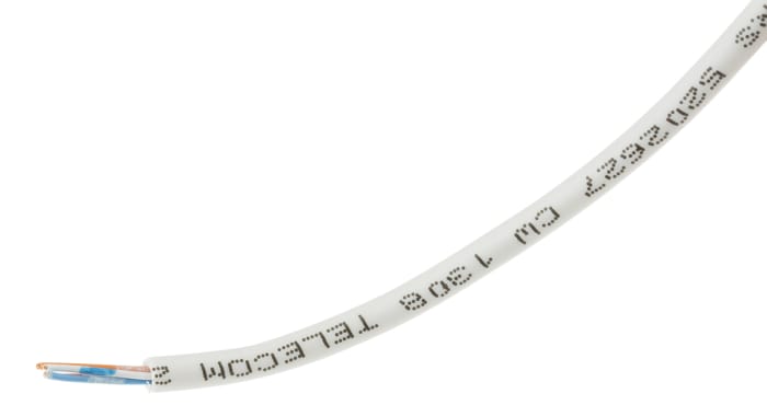 RS PRO 4 Core CW1308 Telephone Cable, White Sheath, 100m