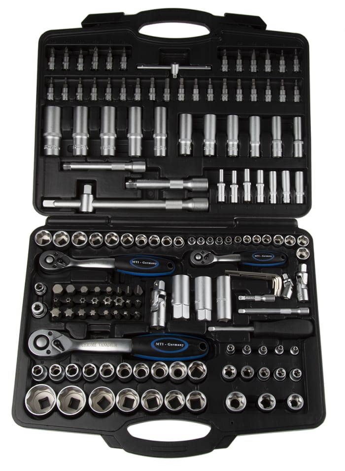 MTI 150-Piece Metric 1/2 in; 1/4 in; 3/8 in Deep Socket/Standard Socket/Bit Set with Ratchet