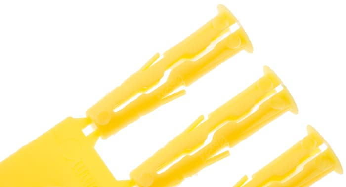 RawlPlug Yellow Plastic Wall Plug, 24mm Length, 5mm Fixing Hole Diameter