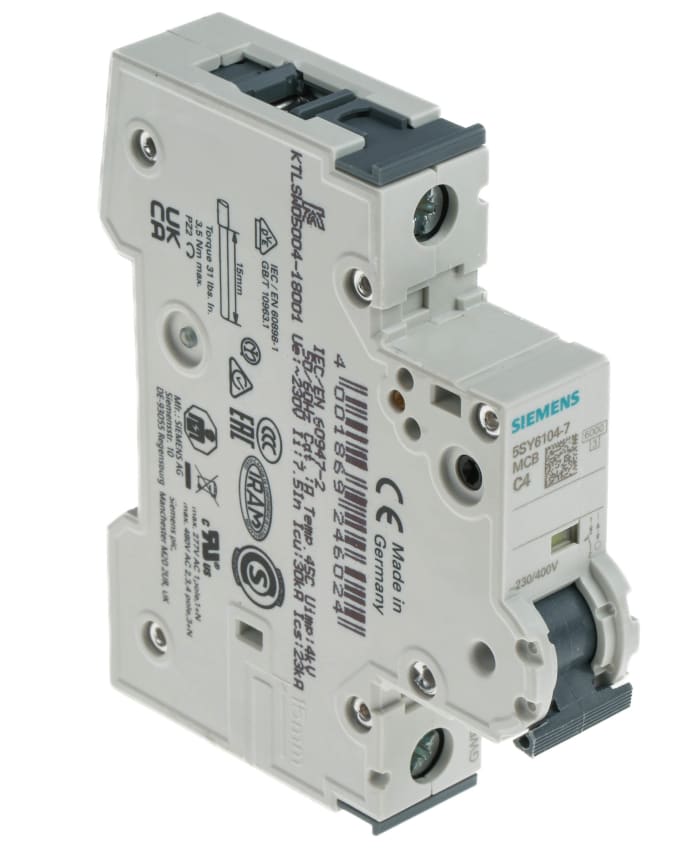 Siemens 5SY6104-7 Малогабаритный автоматический выключатель MCB