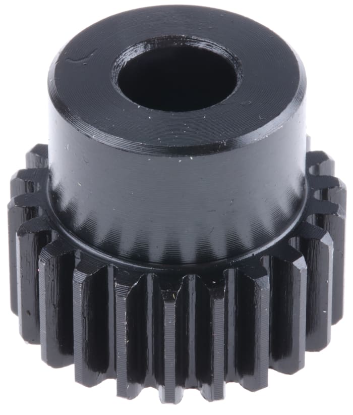 RS PRO Steel 22 Teeth Spur Gear, 1 Module, 8mm Bore Diam, 22mm Pitch Diam, 18mm Hub Diam