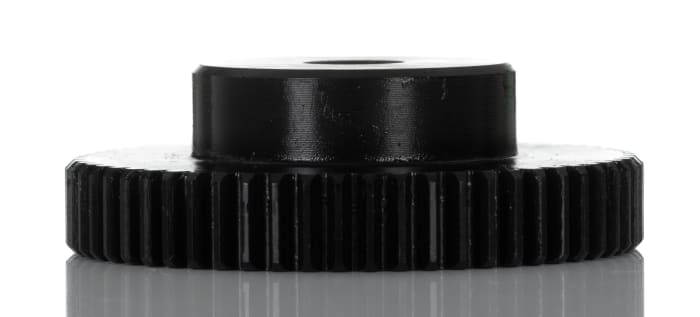 RS PRO Steel 60 Teeth Spur Gear, 1 Module, 10mm Bore Diam, 60mm Pitch Diam, 35mm Hub Diam
