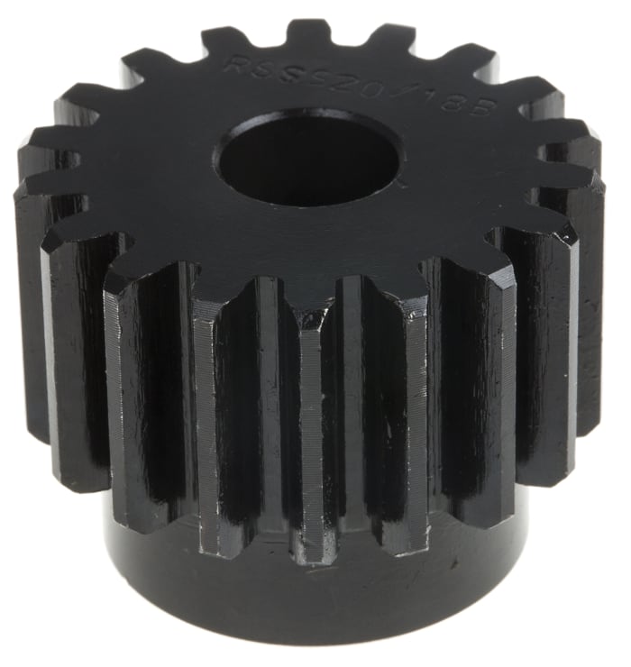 RS PRO Steel 18 Teeth Spur Gear, 2 Module, 12mm Bore Diam, 36mm Pitch Diam, 30mm Hub Diam