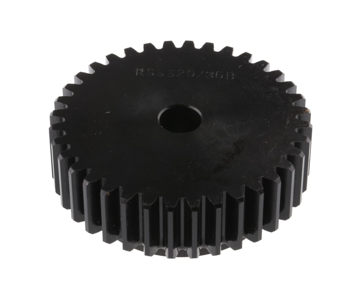 RS PRO Steel 36 Teeth Spur Gear, 2 Module, 12mm Bore Diam, 72mm Pitch Diam, 55mm Hub Diam