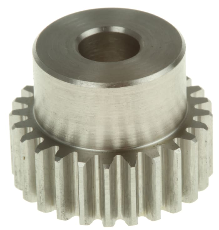 RS PRO Stainless Steel 25 Teeth Spur Gear, 1 Module, 8mm Bore Diam, 25mm Pitch Diam, 20mm Hub Diam