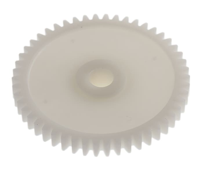 RS PRO Polyoxymethylene 50 Teeth Spur Gear, 0.8 Module, 6 mm Bore Diam, 40 mm Pitch Diam, 14.5 mm Hub Diam