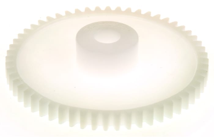 RS PRO POM 56 Teeth Spur Gear, 0.8 Module, 6mm Bore Diam, 44.8mm Pitch Diam, 14.5mm Hub Diam