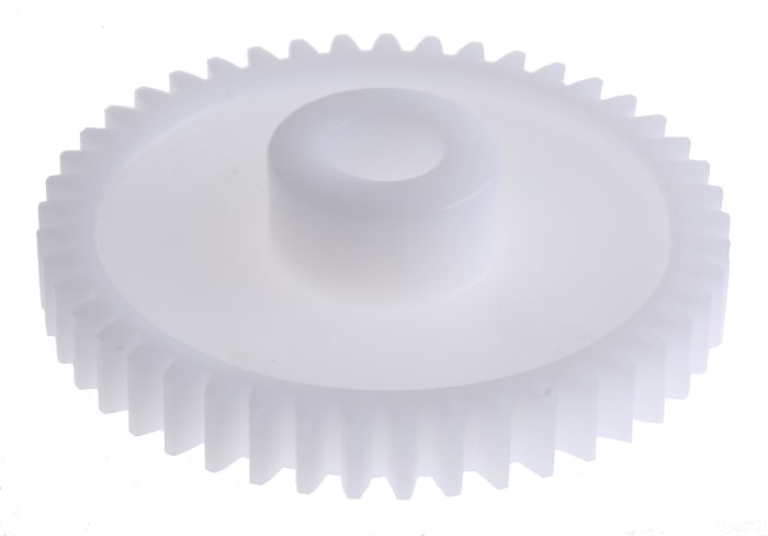 RS PRO POM 45 Teeth Spur Gear, 1 Module, 8mm Bore Diam, 45mm Pitch Diam, 16mm Hub Diam