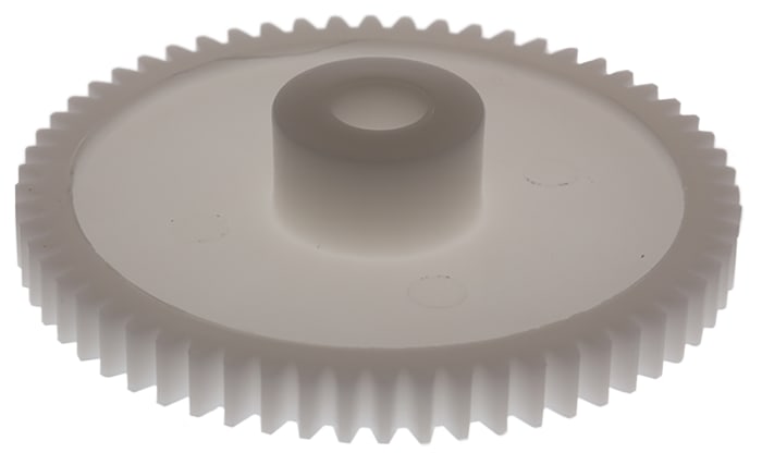 RS PRO POM 60 Teeth Spur Gear, 1 Module, 8mm Bore Diam, 60mm Pitch Diam, 18mm Hub Diam