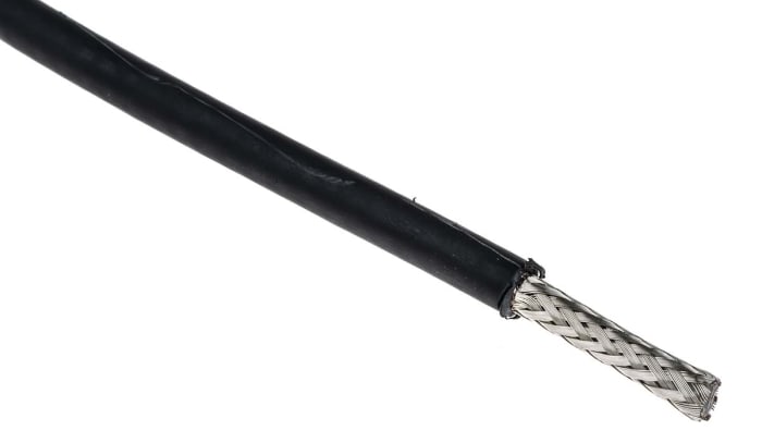 Cable coaxial RG58 Belden, 50 Ω, long. 100m, funda de Libre de halógenos y bajo nivel de humo (LSZH) Negro