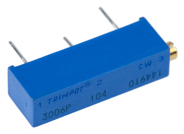 Bourns Trimpot (Trimmer Potansiyometre) 100kΩ, 15 Dönüşlü, Yandan Ayarlı, 0,75W, ±100ppm/°C, Pinli, 3006 Serisi